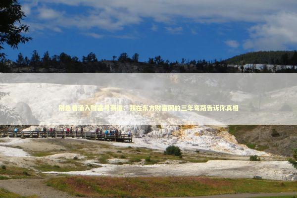 别急着涌入财富号赛道：我在东方财富网的三年弯路告诉你真相 股票财经